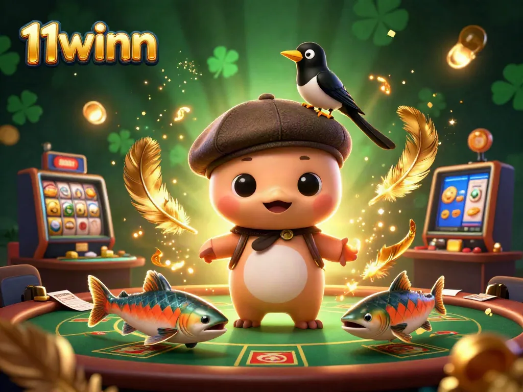 Experience the vibrant 11winn casino scene with playful characters and dynamic gaming elements.