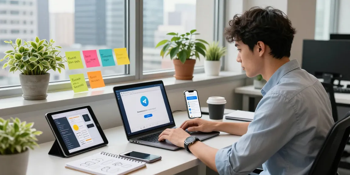 Experience seamless communication with Telegram download in a modern office setting.